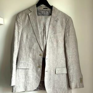 Men’s Linen Light Gray Suit